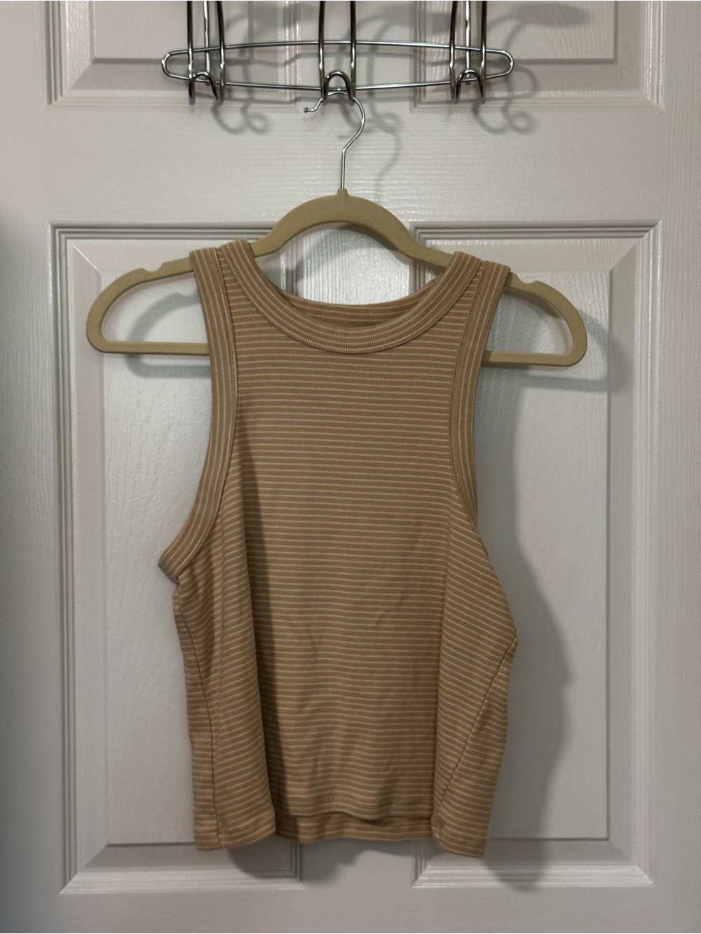 Old Navy Tan Striped Ribbed Tank